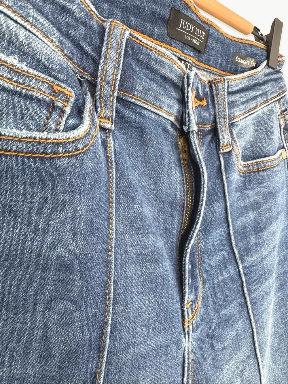 Judy Blue High Rise Straight Jeans Size 5/27 Dark Wash Center Seam - Picture 5 of 12